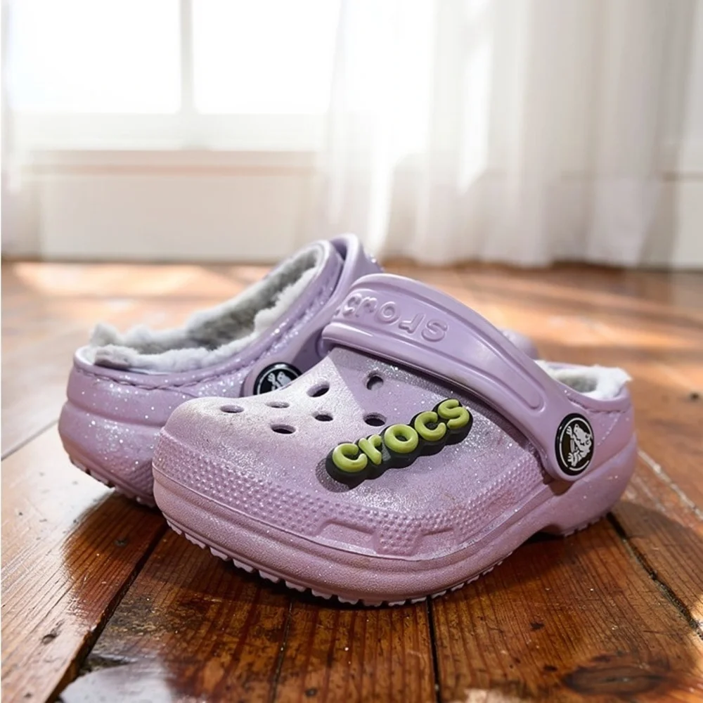 CROCS Kids Slippers in Sparkly Lavender